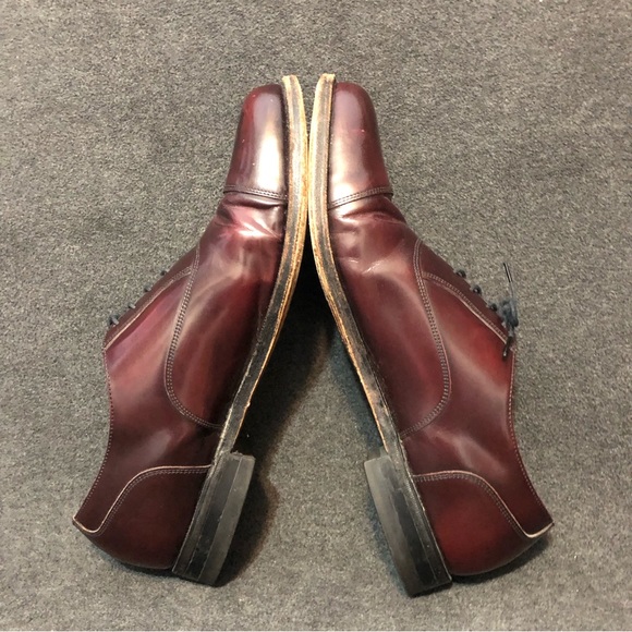 Florsheim Imperial Shoes Men’s Burgundy Leather Toe Cap Oxfords Size 11.5D 93352 - Picture 9 of 10